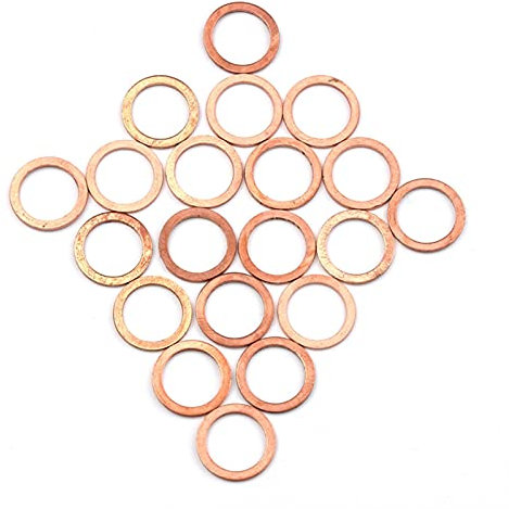 Cqinju-Rondelles Rondelle en cuivre solide rondelle plate joint d'étanchéité d'étanchéité de joint d'huile 12 * 16 * 1MM ACCESSOIRES DE TRAVAILLAGE DE FASHERSEURS, 2 0PCS / Pack, De haute qualité et d