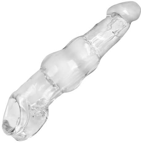 Guaina per il pene riutilizzabile, TPE ultra morbido anello estensore del pene Giocattoli del sesso maschile Giocattoli del sesso del pene maschile Guaina per il pene inodore con cinturino (L)