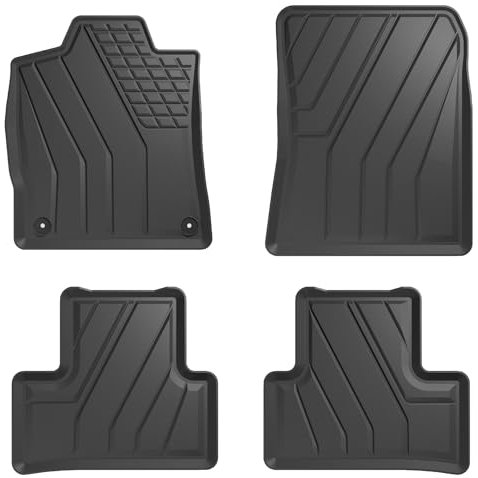 AD AP1105 Allwetter Gummifußmatten Set (4-teilig), Gummimatten mit hohem Rand