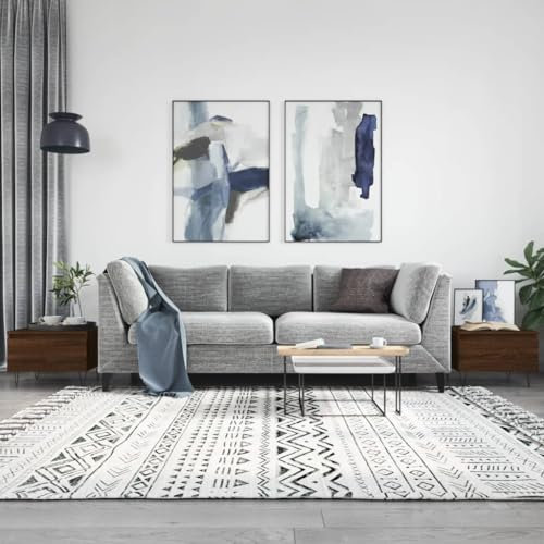 INLIFE Couchtische 2 STK. Braun Eichen-Optik 50x46x35 cm Holzwerkstoff,24,7 KG,830875