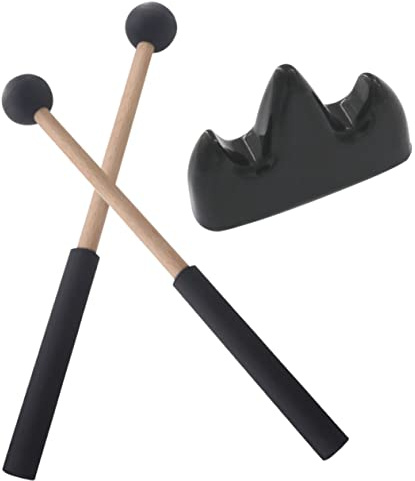 Baqueta de Percusión Musical de Madera y Goma Negra 1 Set