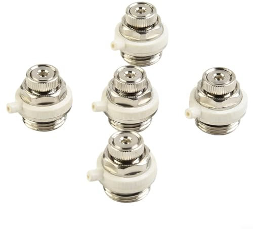 URPIZY Self Bleeding Radiator Valves,1/2 Inch for BSP Automatic Air Vent Auto Cut-off Self Bleeding Radiator Valve,(1/2 for BSP) Automatic Bleed Valve For Radiators(5PCS)
