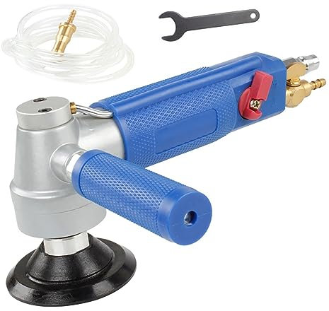 AUBEST Machine de Polissage de marbre Humide d'air de Ponceuse à Eau pneumatique Professionnelle de Moulin à Eau pneumatique d'injection d'eau de 3 Pouces avec Le Tuyau de 1.8M