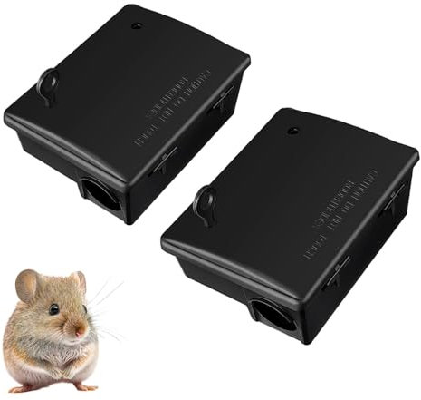 BJEBWAL Boites Appat Rat Souris, Piege a Rat et Piege a Souris Verrouillables Securises Reutilisables pour Controle Nuisibles Maison Jardin Garage (2PCS)