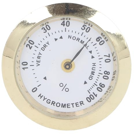 Alloy Mini Humidity Gauge with Hygrometer for Violin and Guitar Cases, Round Moisture Meter for Musical Instruments