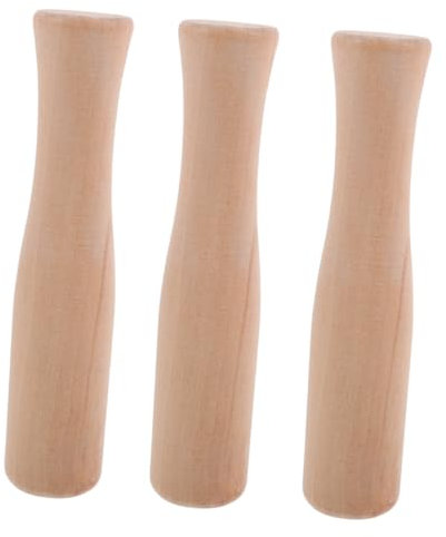 AUTSUPPL Wood Garlic Pestle and Meat Tenderizer Tool Wooden Spice Pestle for Kitchen Use 3pcs Set Suitable for Crushing Garlic, and Tenderizing Meat