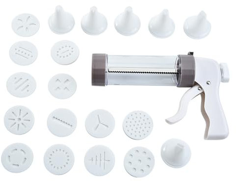 Cookie Gun Cookie Press Set Cookie Presses 13 Cookie Discs and 6 Icing Nozzles Homemade Baking Tool Biscuit Cake Dessert DIY Maker and Decoration
