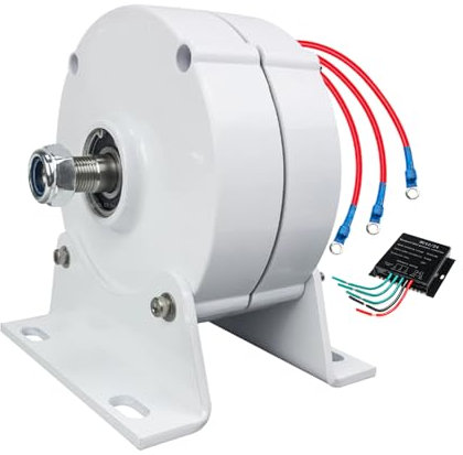 HUIZHITENGDA Getrieber Permanenter Magnetgenerator, 1000W 12 V 24 V 48 V 3-Phasen-Wechselstrom-Lichtmaschinen Für Wasserkraft Generatoren Und Windkraftanlagen (Mit Basis),12v