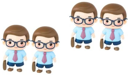 TOYANDONA 4pcs Father Figurine Cake Toppers for Father's Day Cupcake Toppers Cake Ornaments for Father Day Celebrations