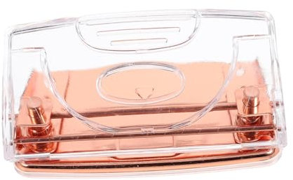 DOITOOL Roségold Papierlocher Multifunktionaler Kartenstanzer Größe Mittel Metall Transparent Mit Starker Durchschlagskraft Für Büro Schule Und Haushalt
