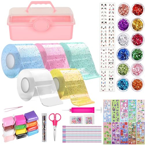 Nano Tape Bubble Kit für Erwachsene - DIY Nano Tape Bubble Set mit Aufbewahrungsbox,Squishy Spielzeug Bastelset,Super elastische Nano Klebebänder für Stressabbau und Spaß,Fidget Toys and Party Favors