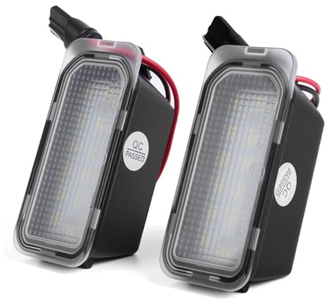 MIKKUPPA LED Kennzeichenbeleuchtung für Ford Fiesta Focus C-MAX S-MAX Mondeo Kuga Galaxy – Nummernschildbeleuchtung Plug & Play, Fehlerfrei, passend für OE 6M2A13550AA AB AC, 2 Stück