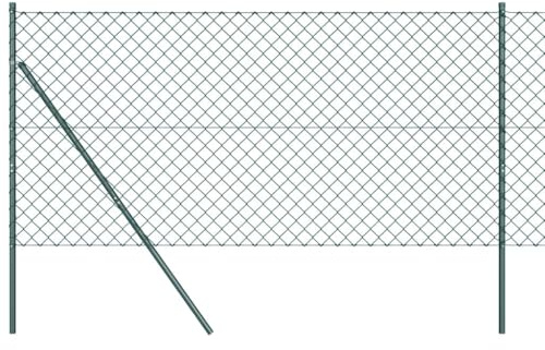 vidaXL Gitterzaun mit 7 Pfosten 1,2x10m Stahl verzinkt grün