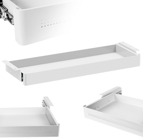 Spacetronik XL Schublade Unter Schreibtisch, Schreibtisch-Organizer | aus Stahl, 8 kg Traglast, Untertisch Schublade Organizer für Büro, Homeoffice, Leise & Stabil, 788x266x73 mm