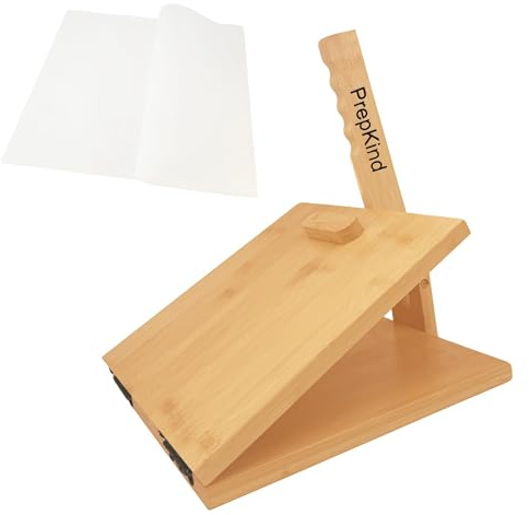 PrepKind 10 Inch Bamboo Tortilla Press, Eco-Friendly, Non-Stick Kitchen Wooden Tortilla Press, Authentic, Handmade Tortilla Maker, Easy Clean