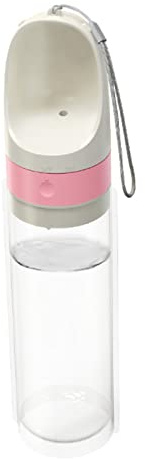 Botella de agua portátil para perros, a prueba de fugas, para caminar, senderismo, viajes, al aire libre, blanco/azul, dispensador de bebidas para mascotas