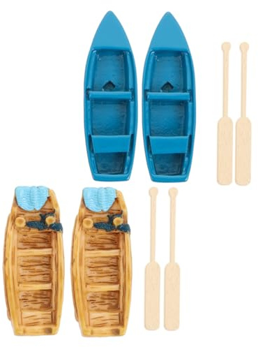 FIXOSHEE Miniature Resin Boat Model Blue and Grain Boats for Dollhouse Beach Sandbox Coastal Decor Safe DIY Micro Landscape Ornaments Gift