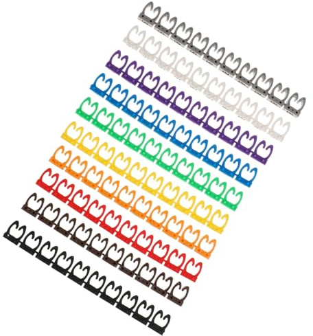 MUELODSIC 100 piezas Etiquetas para Cables Multicolores Plástico Duradero Reutilizables para Identificación y Gestión de Cables Eléctricos Hogar y Oficina