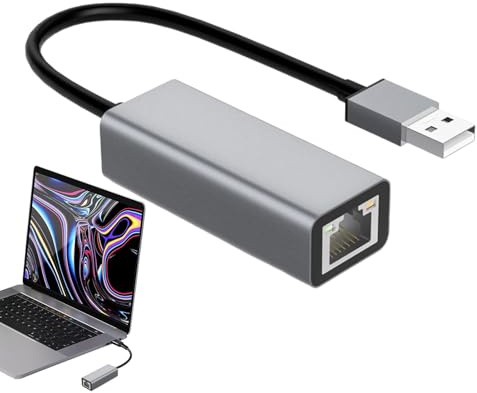 Adaptador Ethernet Genérico - Conector de Internet por Cable | Confiable, Convertidor de Red Rápido | Adaptador USB C compatible con computadoras portátiles, tabletas, teléfonos inteligent