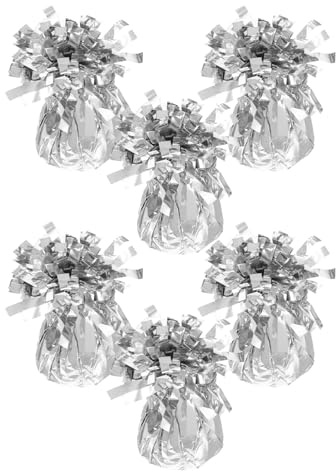 FELTECHELECTR 6 Pezzi Pesi per Palloncini Argento Metallici Base Zavorrata per Archi e Centrotavola Accessori Decorativi per Matrimoni Compleanni e Anniversari Design Elegante e Resistente