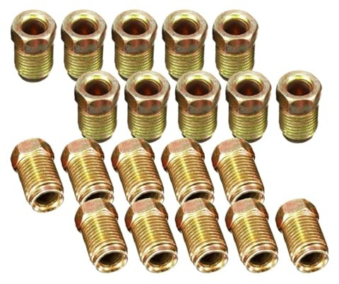 Accesorios para tubos de latón Tuercas de freno macho cobre 10 mm x 1 for accesorios manguera y tubería métrica 3/16 pulgadas 20/30 piezas(20pcs)