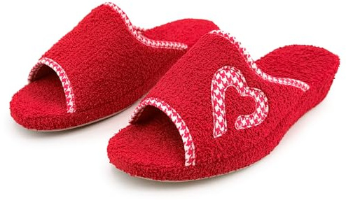 JOMIX Chaussons Femme Été Talon Compensé Semelle Liège Chaussures Éponge Ouverte Maison Orthopédiques Anatomiques Ergonomiques Légères pour Senior Rouge 40