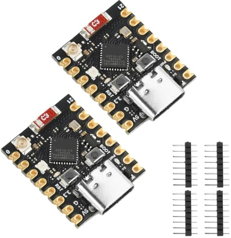Heemol 2 pezzi per ESP32-C3 Mini scheda di sviluppo con interfaccia antenna esterna WiFi/Bluetooth 5.0 ESP32 Mini Type-C Modul, ESP32-C3FN4 Chip per IoT Arduin0 Wearables & Smart Home