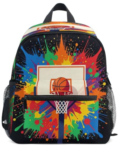 GuoChe ryggsäck för småbarn flickor pojkar barn skolväska S, Basket Graphic, Small, Dagryggsäck