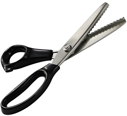 UOOOM Schere mit gewelltem Rand, 5mm Halbrundspitze professionelle Zickzack Nähschere, Stoffschere zum Schneidern und Basteln (D-5 mm)