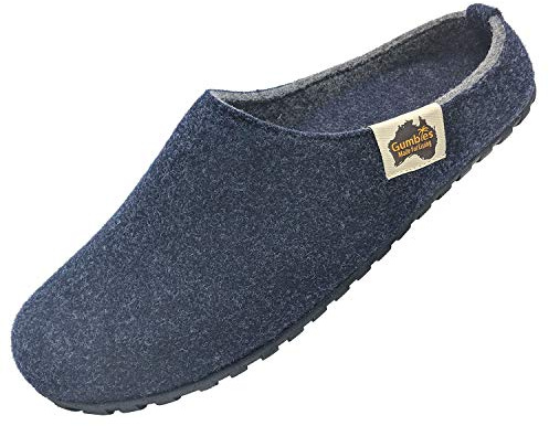 Gumbies Outback Slippers - Navy & Grey (Women's 14/Men's 13 | EU 46)