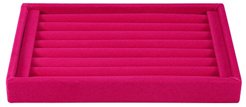 Ringkasten, Ring Display Halter Ring Schmuck Behälter, Ring Aufbewahrung Halter Schmuckdisplay Nimmt 50-70 Ringe für Präsentation im Geschäft(rosa rot)