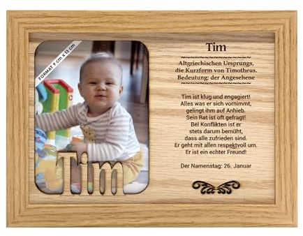 power gift TIM - Bilderrahmen mit Namen/Namensbedeutung. Fotorahmen stehend und hängend. Portraitrahmen, Fotografie. Originelles Geschenk für jeden Anlass.