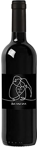 Idea regalo Vino Rosso Toscana IGT, bottiglia con etichetta personalizzata esclusiva per San Valentino, bomboniere, anniversario di fidanzamento e matrimonio (0,75L, Innamorati)
