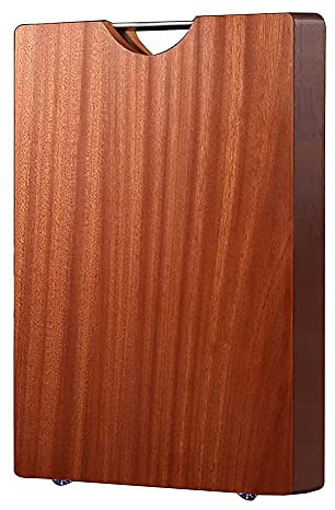MNSSRN Ganzes Holz-Schneidebrett, großes hölzernes Schneidebrett für Küche, doppelseitige Anti-Rutsch-Matte und einfaches Griff,50 * 35cm