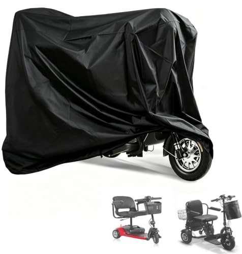 Fenghome Mobility Scooter Cover, Rain Cover for 3 Wheel Scooter 122x56x96cm | 210D Waterproof Disabled Scooters Rain Cover,Botten Elastic Rope,Dustproof, Waterproof, Easy to Clean,UV Protection