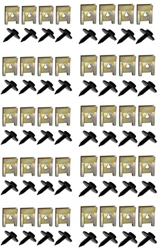 40 Kit Sets Screw Nut Clip Attachment Sheet Metal Nut Clip Clamp Wheel Arch Cover Underbody Mudguard with Screws for Car