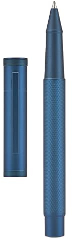 Hongdian Tintenroller in Dunkelblau (Dark Blue Forest), klassisches Design, schwarze Schmidt-Nachfüllmine, Set mit Stifte-Etui aus Metall