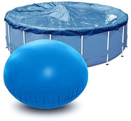 Poolkissen Winter Rund Ø 4ft, Pool Kissen Überwinterung, Luftkissen Pool Winter, Pool Zubehör Aufblasbar für Poolabdeckung & Winterabdeckplanen Poolpolster Winterkissen mit Sicherheitsventil (1 Stück)