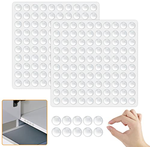 Bomtop 200 Pezzi Ammortizzatore di Colpi, Gommini Trasparenti Paracolpi in Silicone 8 mm, per Mobile, Maniglie di Porte, Pareti, Armadiett, Laptop