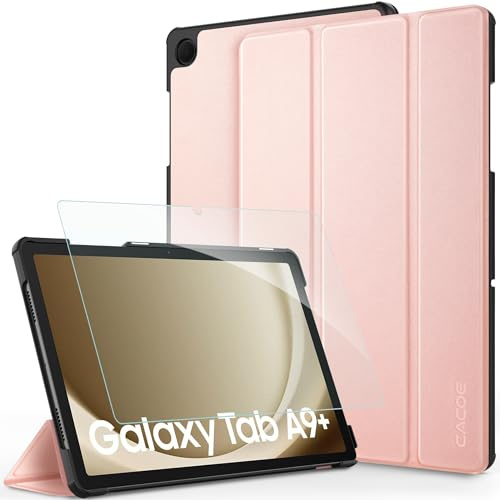CACOE Case for Samsung Galaxy A9+ Plus Tablet +Screen Protector, Pink | 11 inch 2023 – Full Protective Case for Galaxy Tab A9+ Plus