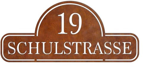 WesterWerk Retro Hausnummernschild aus Edelstahl – Namensschild Personalisiert, Wohnung must have, für Haustür und Fassade in Anthrazit oder Schwarz