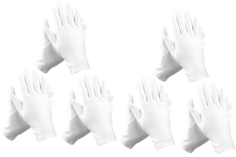 DOITOOL 6 Paare für die Schmuckinspektion aus Baumwollhandschuhe herren protect schutzzelt Arbeitshandschuhe für Männer elastische Einweg