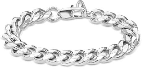 ALEXCRAFT Cuban Armband Herren Damen Edelstahl Panzer Armband Armskette 10mm Breit 19cm Länge