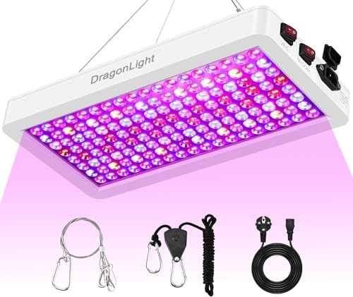 DragonLight 2024 BW3000 Lampada LED grow a spettro completo con UV IR, doppio chip con timer 8/12/16H, cavo 3m per serre e piante d'appartamento, ortaggi e fiori