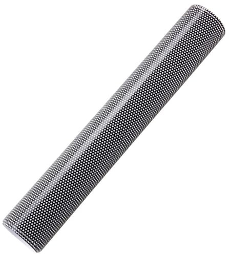 Vinilo Coche,Vinilo Negro Brillo Coche Película de Vinilo Perforada Negra One Way Vision Privacy Film Wrap Wrap Película de la Ventana de la Ventana 48 x11.8 (122cm x 30cm) Calcomanías de la etiquet
