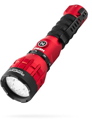 NEBO IllumaTrace Linterna Rastreadora de Sangre – 170 Lm Rastreo + 170 Lm Blanca | Estrobo Alternante (Pat. Pend.) | 3 Velocidades | IP67 | USB-C | Dial Selector | Aluminio | Caza