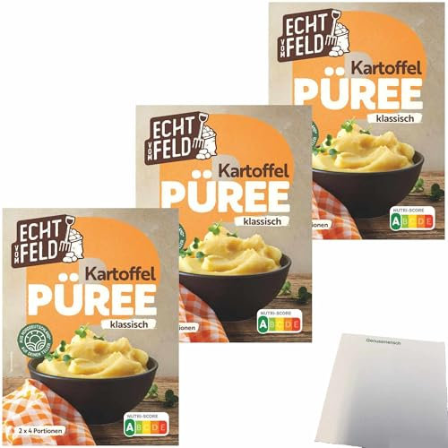 usy Bundle für Echt vom Feld Kartoffelpüree klassisch 3er Pack (3x230g Packung) + usy Block