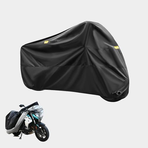 Housses de Moto universelles Housse de Protection Anti-poussière pour Garage, imperméable, de qualité, pour Scooter, Pluie, Soleil, UV, Coupe-Vent, avec Sac de Rangement Noir 420D-M