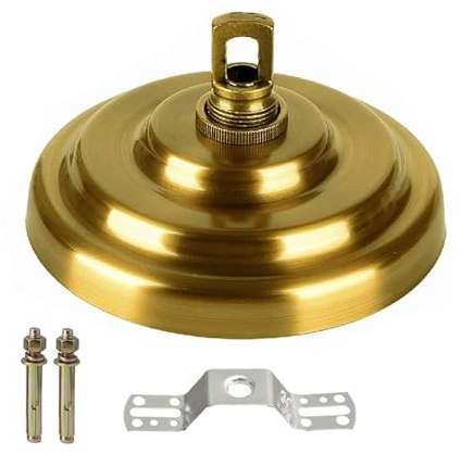 Hängeleuchte Baldachin Halterung, 50kg Maximalgewicht Heavy Duty Baldachin Kit für hängende Laterne, Pflanzenkorb, Obstkorb (Gold Kupfer)