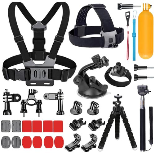 YEHOLDING 25 in 1 Kit di Accessori per Action Cam,Compatibile con GoPro Hero 13 12 11 10 9 8 Max 7 6 5 4 3 SJ4000 e Altre Fotocamere per Lo Sport,supporto action cam Compatibile con DJI OSMO 5 4 3 2
